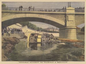 Terrible tram accident at Besancon by after Oswaldo Tofani