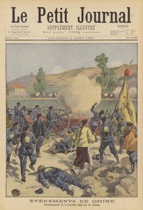 The Boxer Rebellion: Chinese troops firing over the Russian border at the city of Blagoveshchensk
