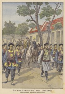 The Boxer Rebellion: foreigners under the guard of Chinese regular troops