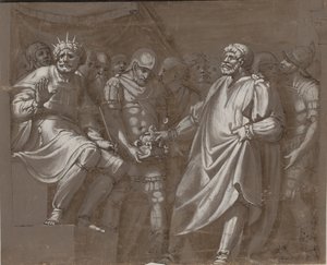 Mucius Scaevola before Porsenna by after Polidoro da Caravaggio