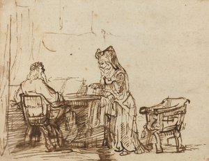 Hannah Rejecting the Reproaches of the Prophet Eli by after Rembrandt van Rijn