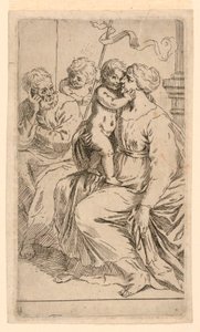 The Holy Family with Saint John by after Simone Cantarini