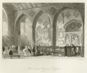 All Saints Church, Kingston, 1840 by after Thomas Allom