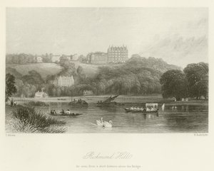 Richmond Hill, as Seen from a Short Distance Above the Bridge by after Thomas Allom