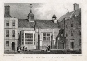 Staples Inn Hall Holborn, 1830 by Thomas Hosmer after Shepherd