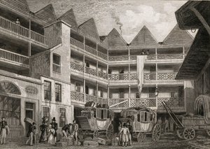 The Old Bull and Mouth Inn, St Martins-le-Grand by Thomas Hosmer after Shepherd