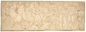 The Fall of Phaeton. After an Antique Sarcophagus by after Ubekendt Ubekendt