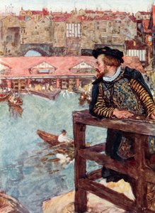 Shakespeare Gazes at the Water-Mills Below London Bridge by after William Hatherell