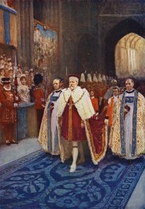 King Edward VII Entering Westminster Abbey on His Coronation by after William Henry Margetson