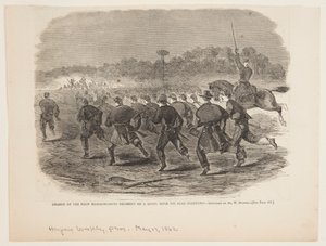 Charge of the First Massachusetts Regiment on a Rebel Rifle Pit Near Yorktown