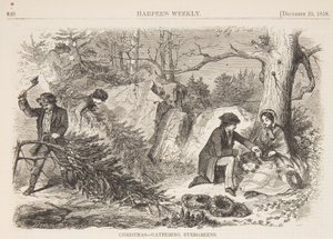 Christmas – Gathering Evergreens by after Winslow Homer