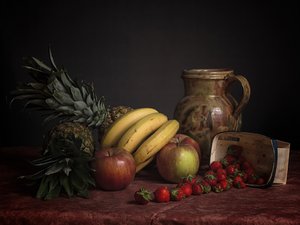 Rustic Fruit Still Life by alberti Patrick