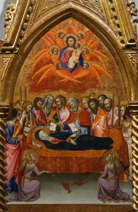 Altarpiece with scenes of Virgin: dormition