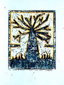 Abstract Woodcut Tree by andrea de ranieri