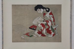 Beauty Writing a Letter (detail) by anonymous 