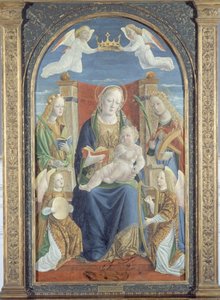 Virgin and Child with Saint Dorothy, Saint Catherine, and Two Angel Musicians by anonymous 