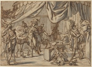 Mucius Scaevola by attributed to Bernardo Castello