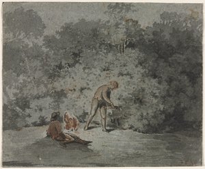 Twig Gatherer (recto) by attributed to Francisque Millet
