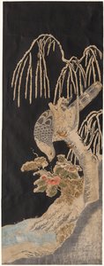 Falcon on a Willow by attributed to Isoda Koryūsai