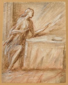 Study of the Virgin for an Annunciation by called Schiavone Andrea Meldolla