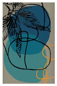 Abstract Blue Tropical Leaves