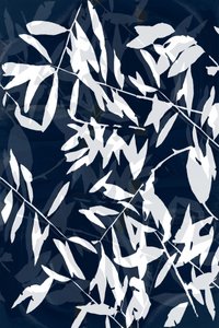 Abstract Navy Leaves