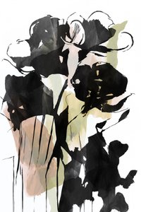 Black Ink Floral Abstract by cartissi