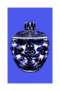 Chinese Blue Porcelain Jar by cartissi