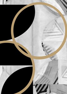 Golden Circles Abstract