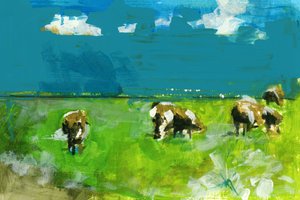 Grazing Cows Landscape by cartissi