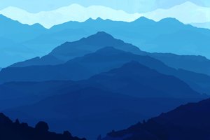 Layered Blue Mountains