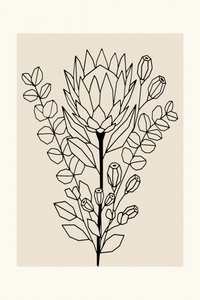 Minimalist Protea Eucalyptus by cartissi