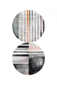 Striped Circles Abstract by cartissi