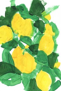 Vibrant Lemon Abstract by cartissi