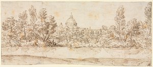 River Landscape with View of St. Peter