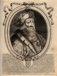 Portrait of Clotaire I (497 - 561), King of Neustria and King of the Franks - Clotaire I, King of the Franks - Engraving from 