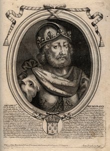 Dynasty of the Capetians: Portrait of Henry I (1009-1060), King of the Francs from 1031 to 1060 - Henry I (1009-1060) King of France - engraving from 