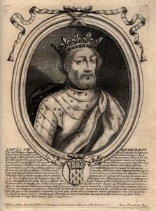 Portrait of Louis VIII (1187-1226) King of France - Engraving from 