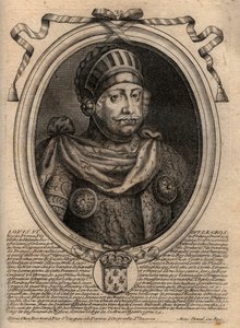 Portrait of Louis VI, called The Fat - engraving from 