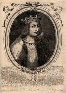 Portrait of Louis X (1289-1316) the Stubborn, King of France and Navarre - Engraving from 
