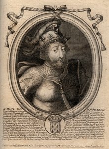 Portrait of Raoul of France (or Rodolphe, c. 890-936) King of the Franks - Rudolph (Raoul, Rodolphe) of Burgundy, King of France (923-936) - Engraving from 