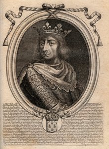 Portrait of Saint Louis (Louis IX) (1214-1270) - Saint Louis IX (1214-70) King of France - Engraving from 