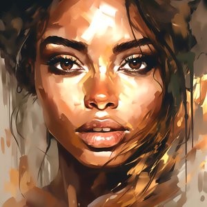 Abstract Beautiful Brown Woman, Natural Beauty by F. Abderrahim