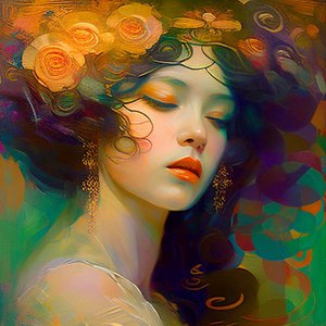 Abstract Beautiful Woman Face Portrait