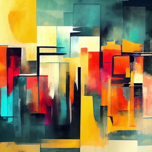 Abstract Shapes in Warm Colors Red & Orange