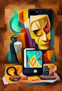 Abstract Surrealist Painting, Picasso Inspired