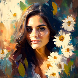 Beautiful Mexican Woman & Sunflowers