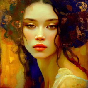 Beautiful Woman Portrait, Attractive Abstract Girl Face