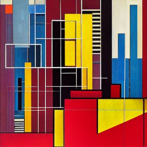Abstract Colorful Boston City View