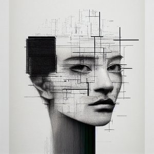 Minimalist Human Face Drawing